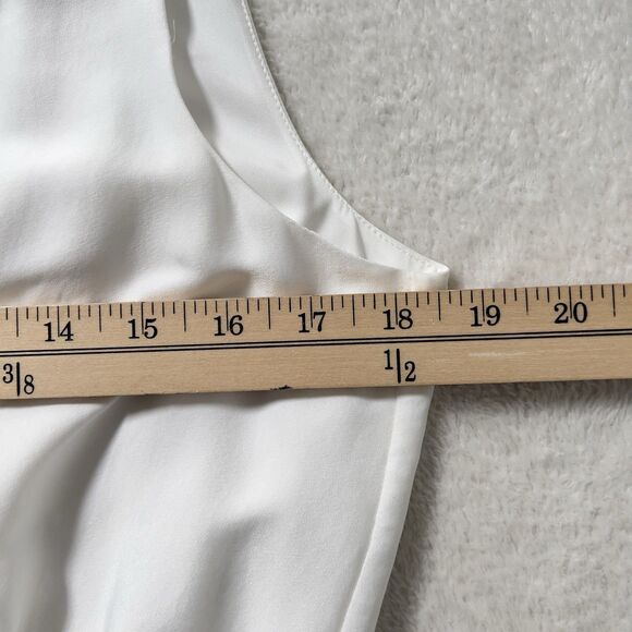 KOBI HALPERIN Claudette Tiered Maxi Dress Women Sz M White Hmmered Sleeveless - Picture 13 of 15